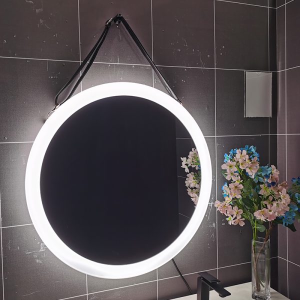 belt led round mirror
