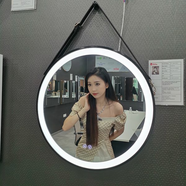 belt led round mirror