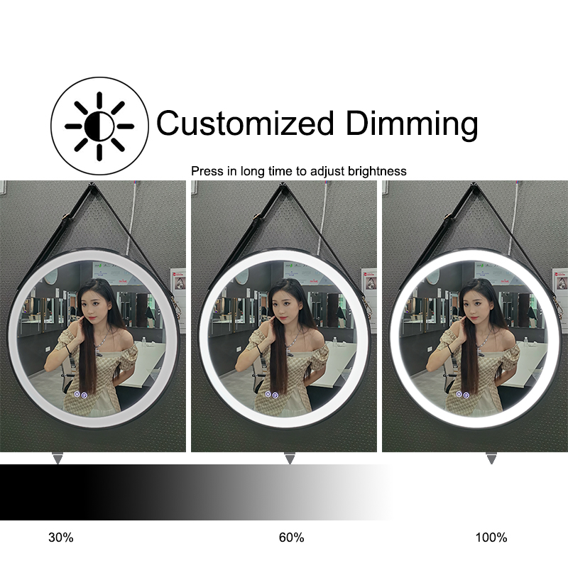 belt led round mirror