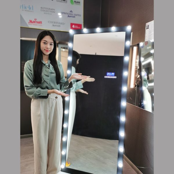 full length framed dressing mirror with bulbs