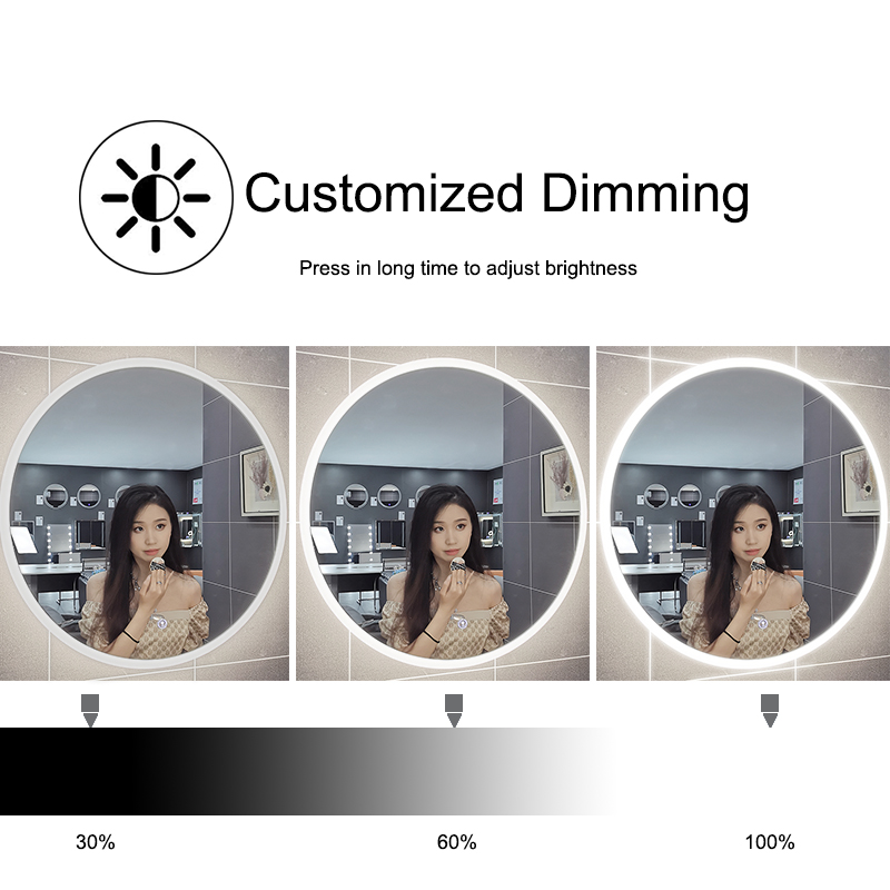 round led mirror pvc